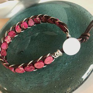 *HANDMADE* Leather Wrap Bracelet - 7.5"